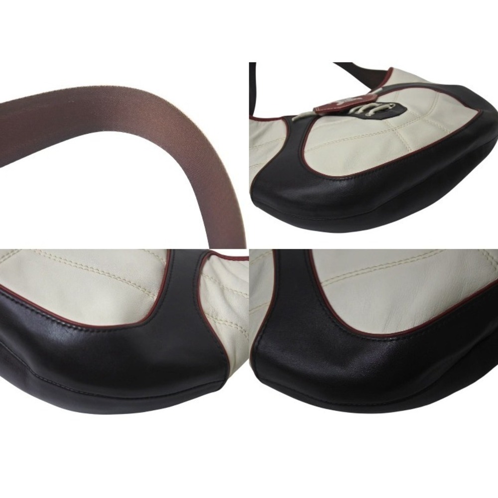 CELINE One Shoulder Hobo Bag World Cup Commemorative Leather White Brown Red - Picture 6 of 9